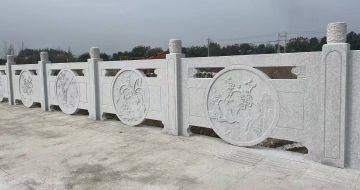 陕西芝麻白河道栏杆 石材栏杆