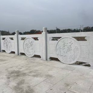 陕西芝麻白河道栏杆 石材栏杆