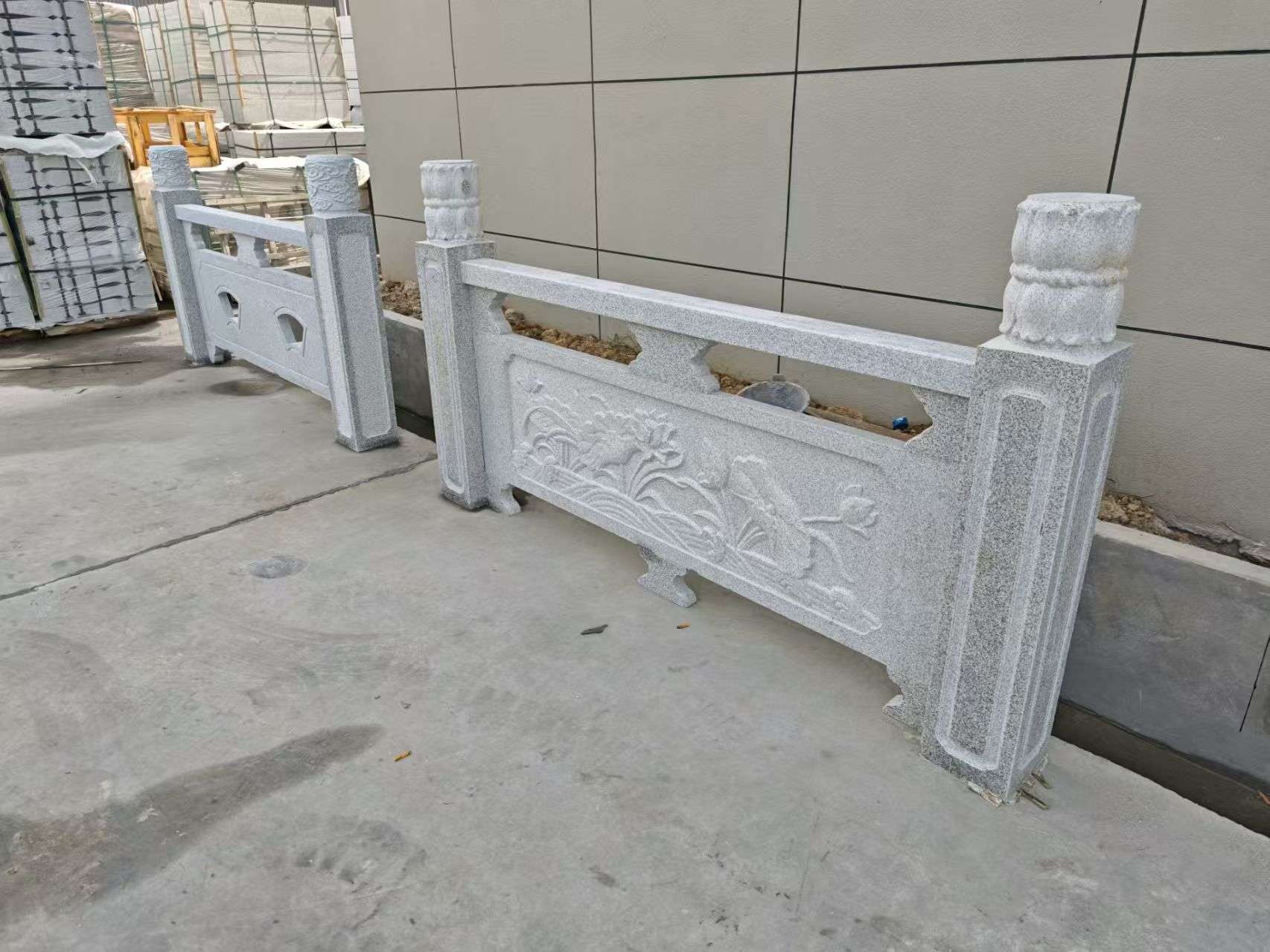 陕西芝麻白河道栏杆 石材栏杆