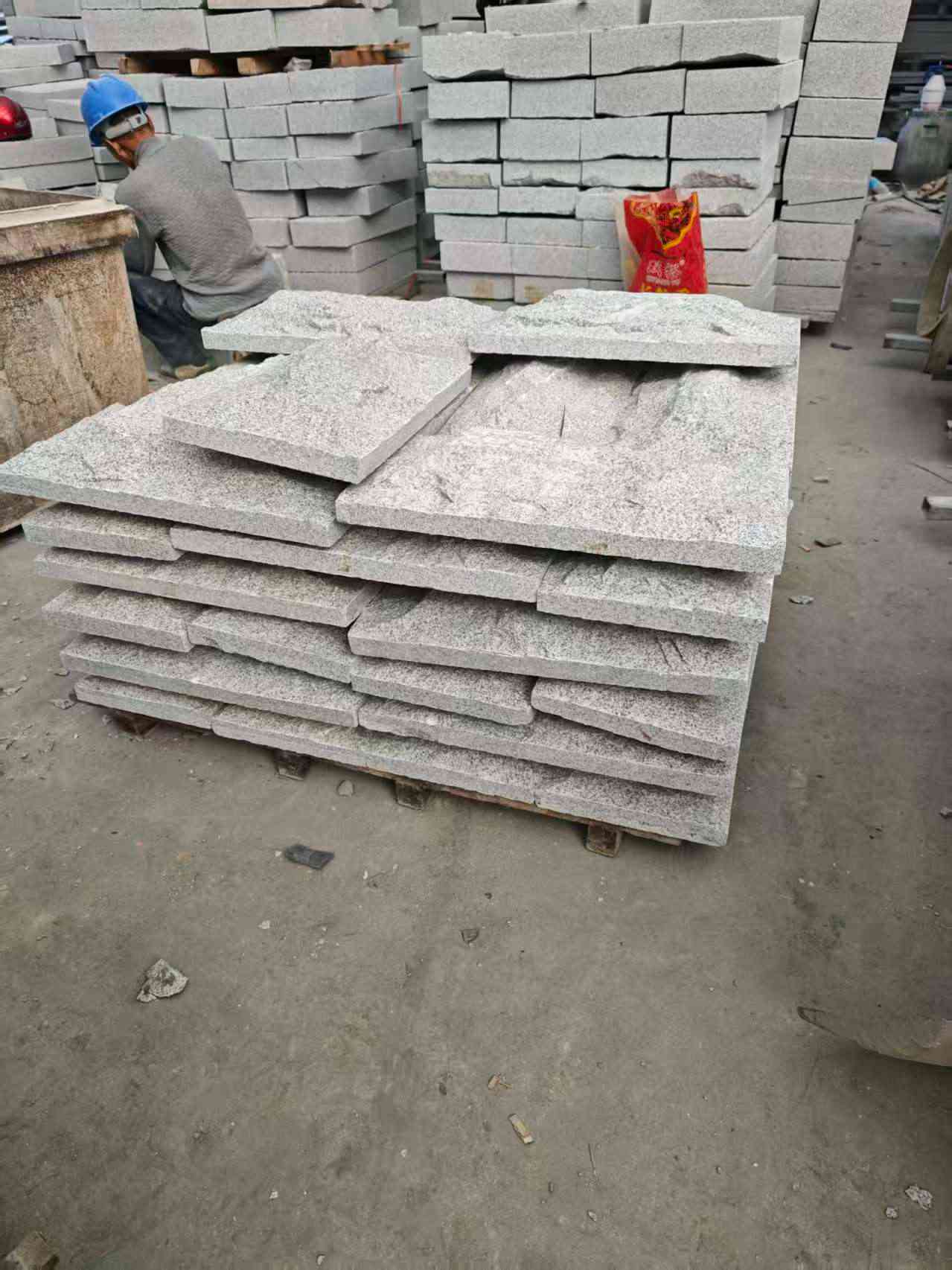 陕西芝麻白蘑菇石，自然面